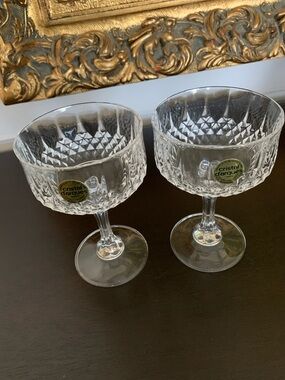 Cristal  D’Arques Clear Cut Crystal Coupe Glasses - Set of 2